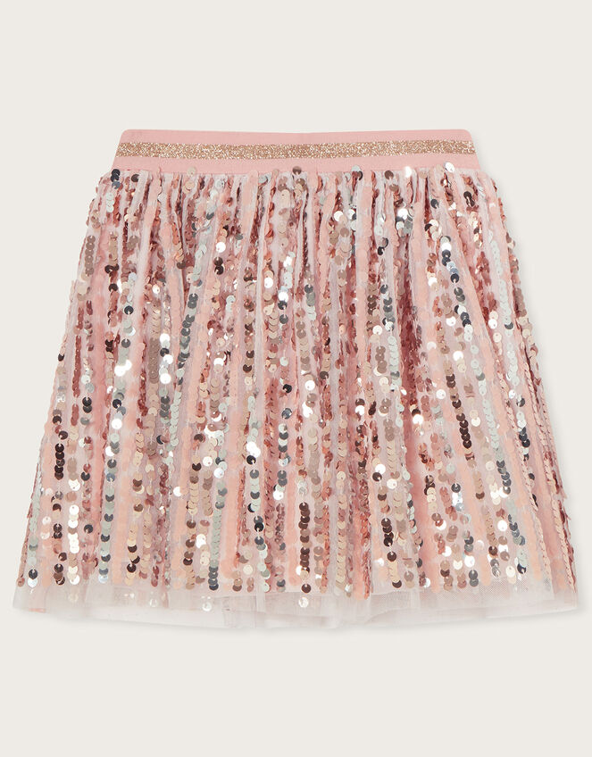 Sequin Stripe Skirt , Gold (GOLD), large