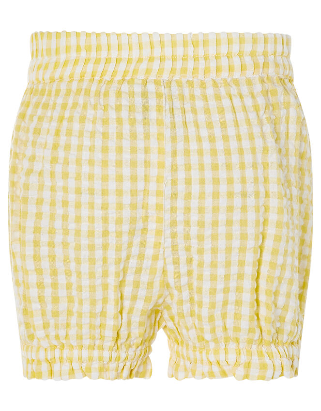 Baby Broderie Top and Gingham Shorts Set, Yellow (YELLOW), large