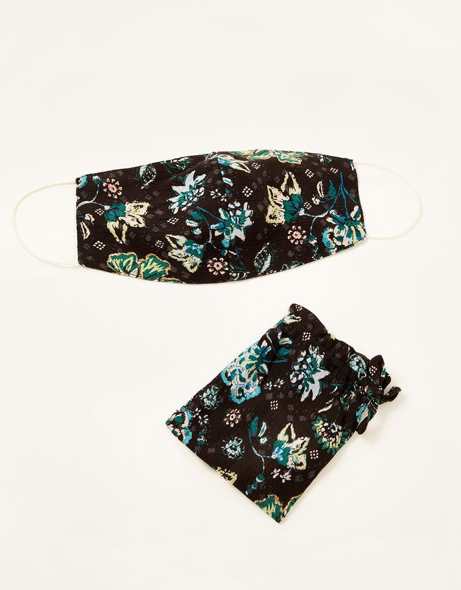Floral Face Mask in Sustainable Viscose, , large
