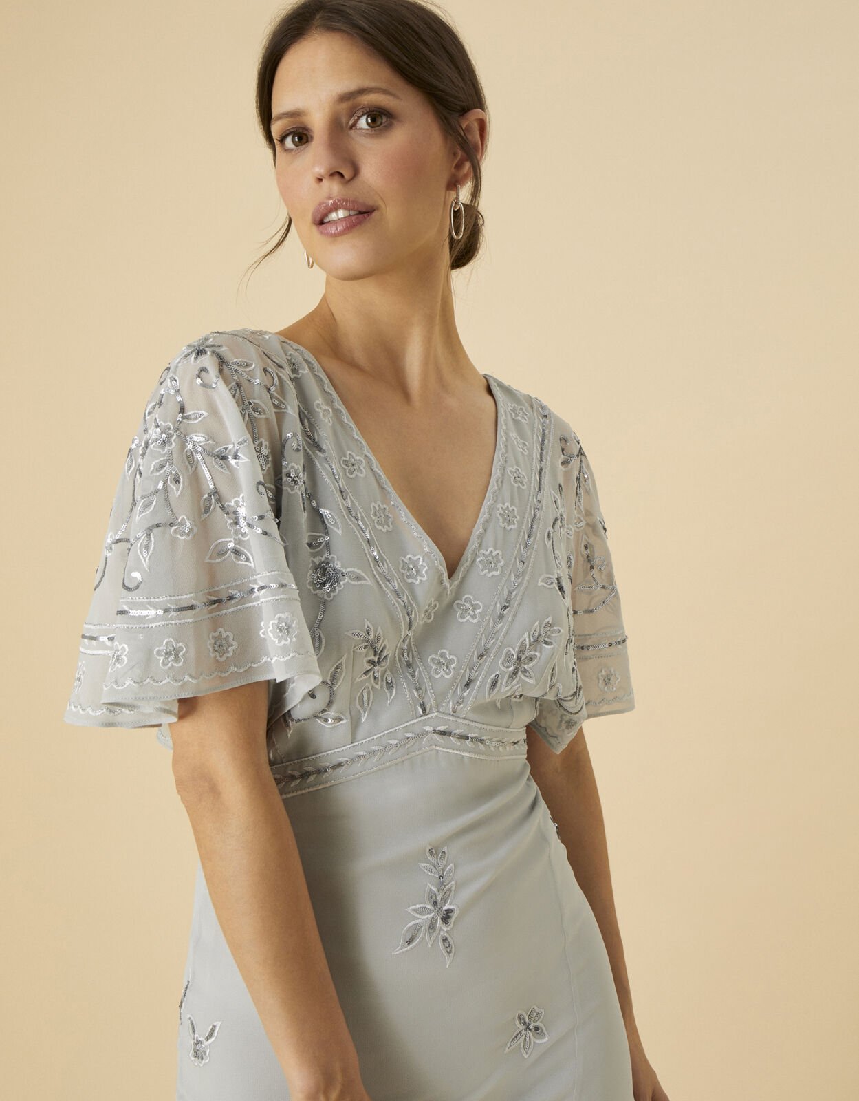Monsoon truth maxi dress silver store