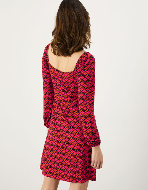 Geometric Print Jersey Dress, Multi (MULTI), large