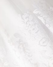 Athena Puff Sleeve Floral Communion Dress, White (WHITE), large