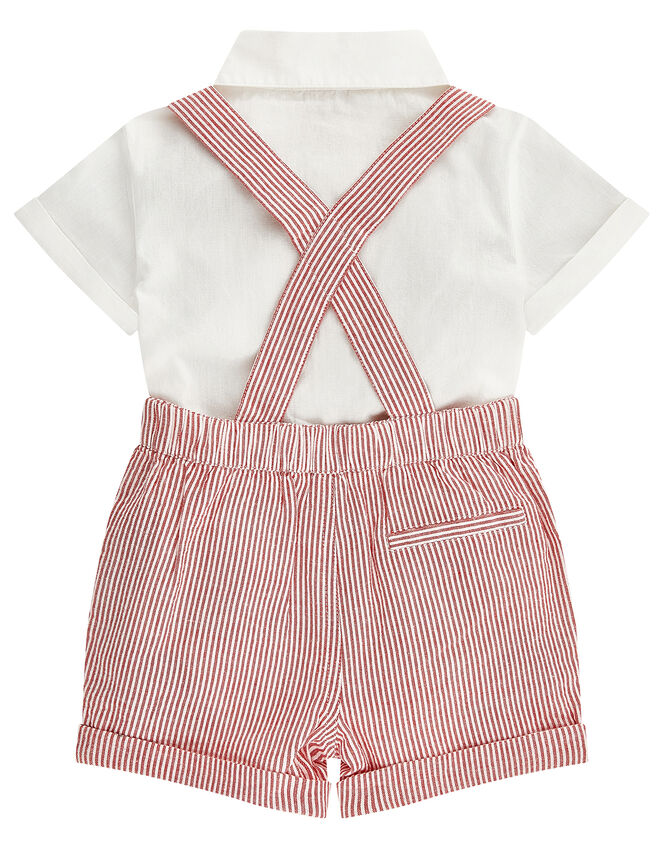 Newborn Baby Archie Dungaree Set, Red (RED), large