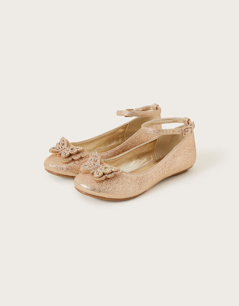 Brea Diamante Butterfly Ballerina Flats, Gold (GOLD), large