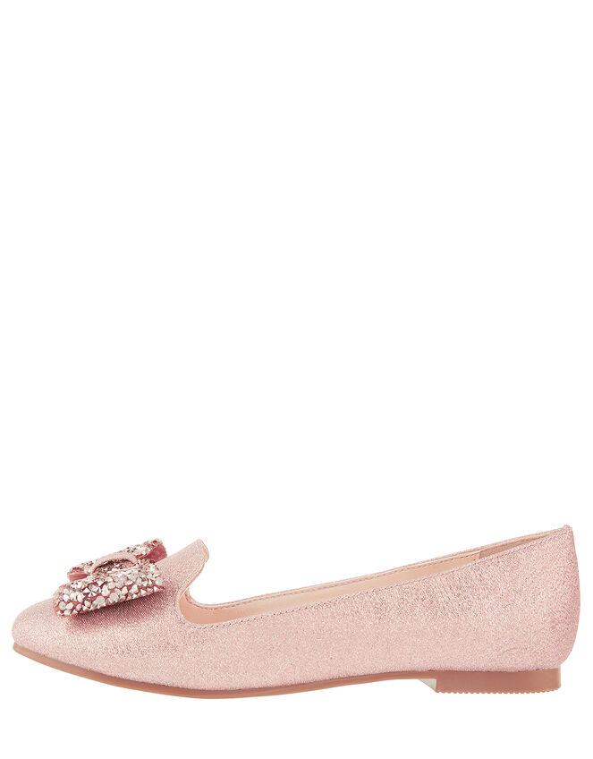 Sabrina Gem Bow Shimmer Shoes, Gold (ROSE GOLD), large
