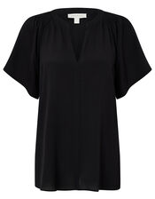 Arabella Short Sleeve Blouse, Black (BLACK), large