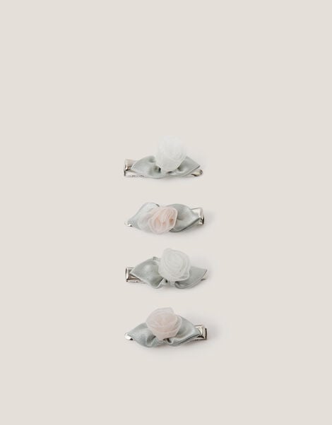 4-Pack Mini Rose Hair Clips, , large