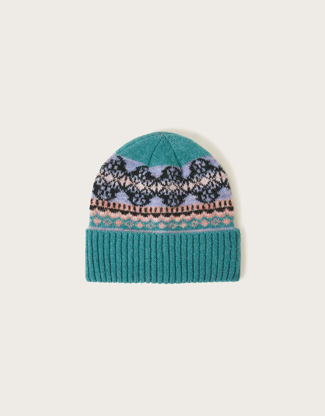 Fair Isle Beanie Hat, , large