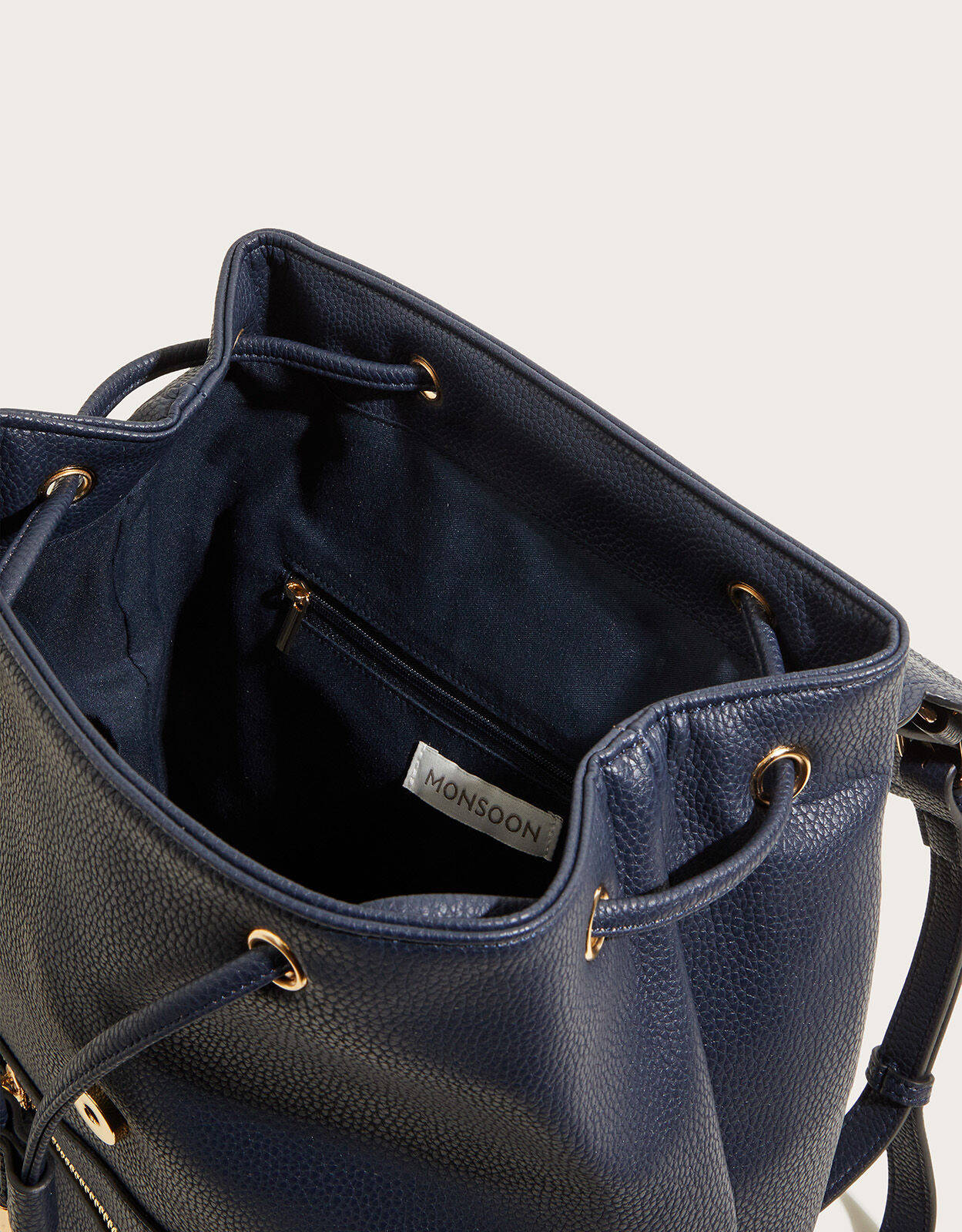 Monsoon navy bag on sale