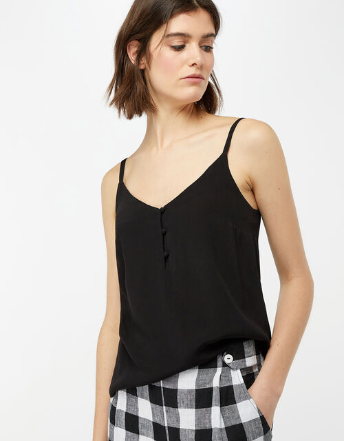 black button cami top