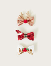 Jolly Christmas Hair Clips Set of Three, , large