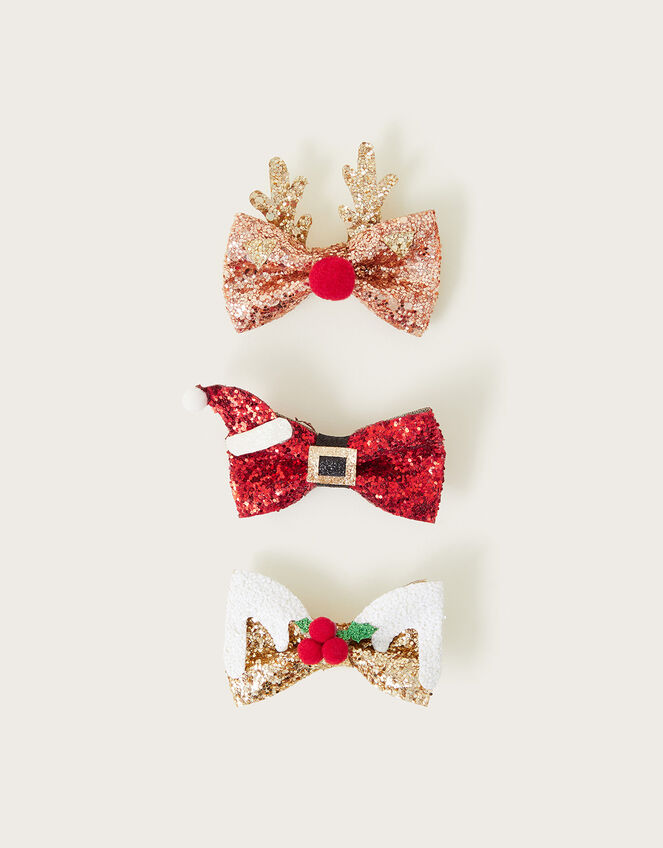 Jolly Christmas Hair Clips Set of Three, , large