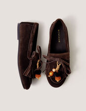 Tabitha Suede Moccasin Loafers, Brown (CHOCOLATE), large