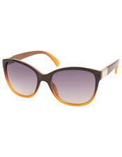 Kansas Classic Preppy Sunglasses, Brown (BROWN), large