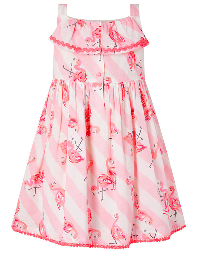 Baby Francine Flamingo Dress in Organic Cotton, Pink (PINK), large