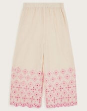 Broderie Wide Leg Trousers, Ivory (IVORY), large