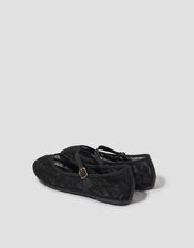 Vela Embroidered Mesh Ballet Flats, Black (BLACK), large