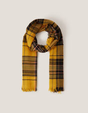 Sarah Check Scarf, Yellow (YELLOW), large