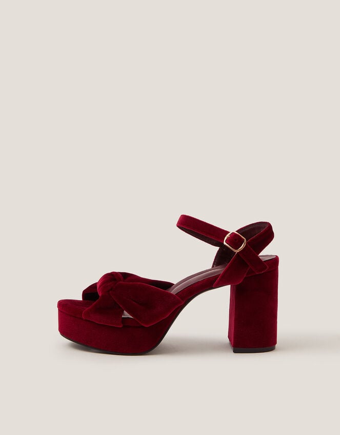 Nola Velvet Platform Heels, Red (RED), large