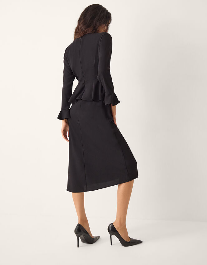 Willow Statement Button Midi Dress, Black (BLACK), large