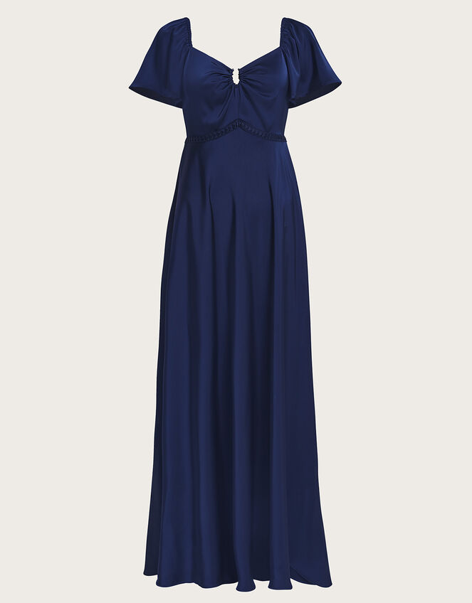Savannah Satin Maxi Dress, Blue (NAVY), large