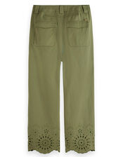 Scotch and Soda Liv Mid Rise Embroidered Trousers, Green (GREEN), large