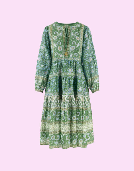 Dilli Grey Issy Print Midi Dress, Green (GREEN), large