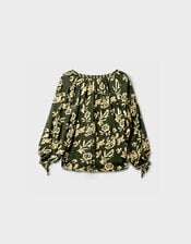 East Kris Hand Batik Top, Green (OLIVE), large