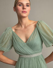 Meghan Mesh Maxi Dress, Green (GREEN), large