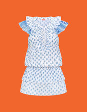 Sunuva Block Print Dress, Blue (BLUE), large