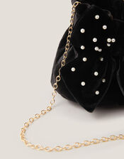Pearl Bow Velvet Bag, , large