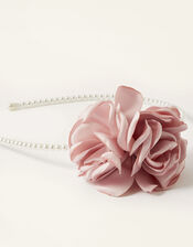 Pearl Pom-Pom Flower Headband, , large