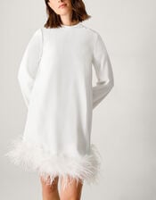 Andrea Feather Wedding Dress, Ivory (IVORY), large