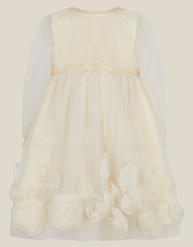 Baby Remi Rose Appliqu&eacute; Glitter Party Dress, Gold (GOLD), large
