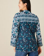 ARTISAN STUDIO Woodblock Print Jacket, Teal (TEAL), large