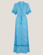 Fern Embroidered Maxi Dress, Blue (BLUE), large