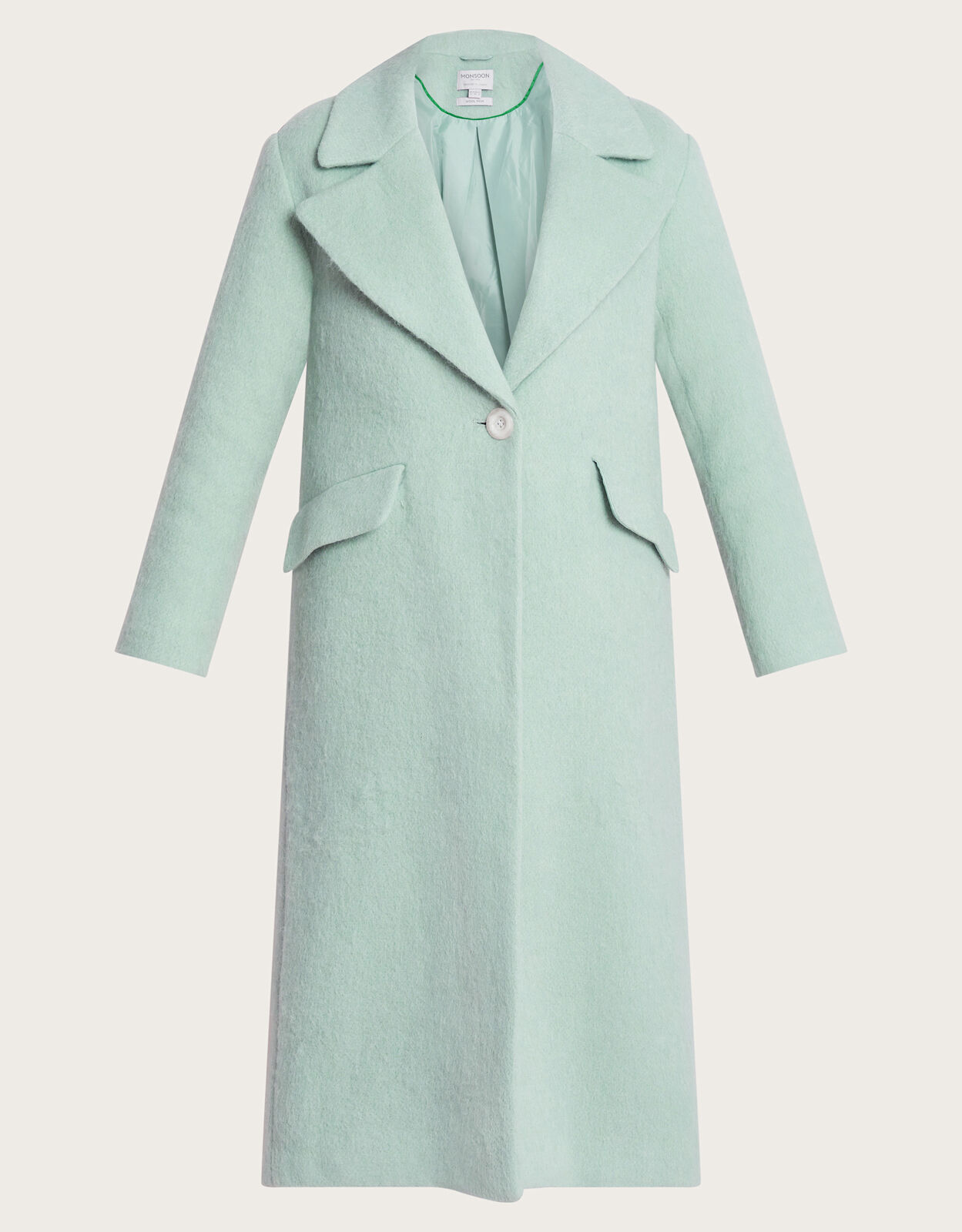 Jenny Brushed Wool Smart Coat with Recycled Polyester Green