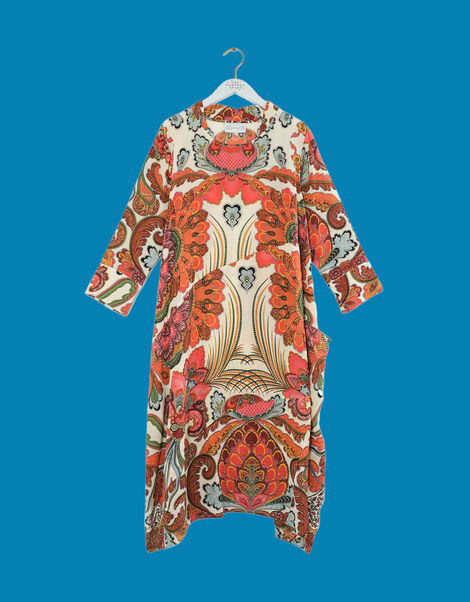 One Hundred Stars Fiesta Print Asymmetrical Midi Dress, Multi (MULTI), large