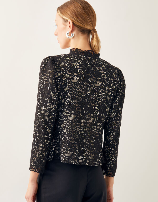 Ria Lace Blazer, Black (BLACK), large