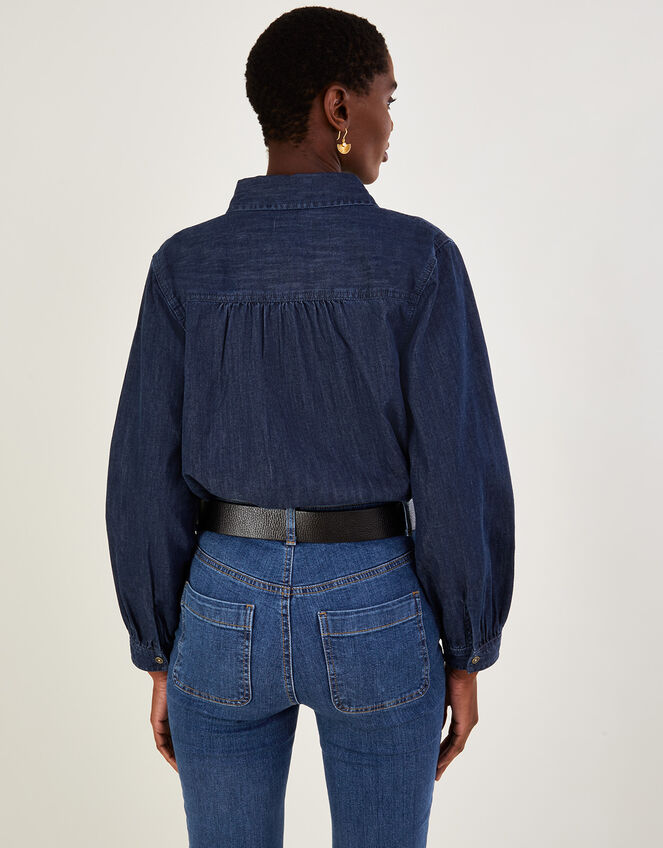 Denim Shirt in Sustainable Cotton, Blue (INDIGO), large