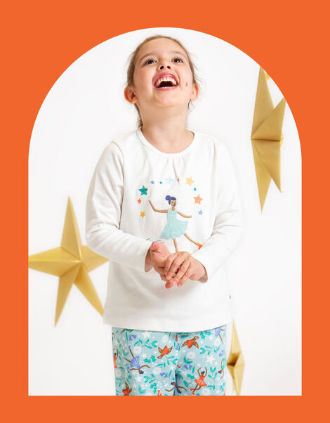 Frugi Enchanted Forest Pyjama Set, White (WHITE), large