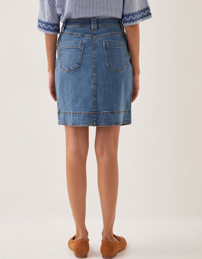 Cecelia Denim Mini Skirt, Blue (DENIM BLUE), large