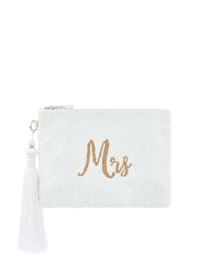 Marnie Mrs Embellished Bridal Pouch, , large