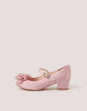 Corsage Flower Diamante Heels, Pink (PINK), large