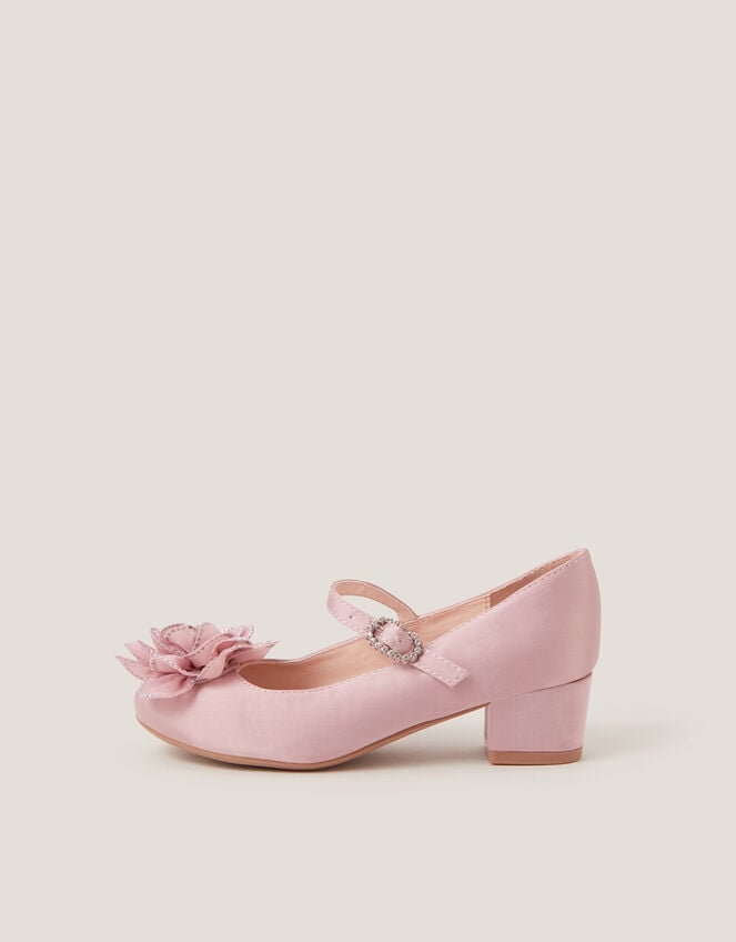 Corsage Flower Diamante Heels, Pink (PINK), large
