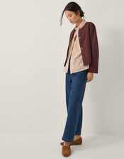 Maeve Ruffle Stripe Shirt, Camel (CAMEL), large