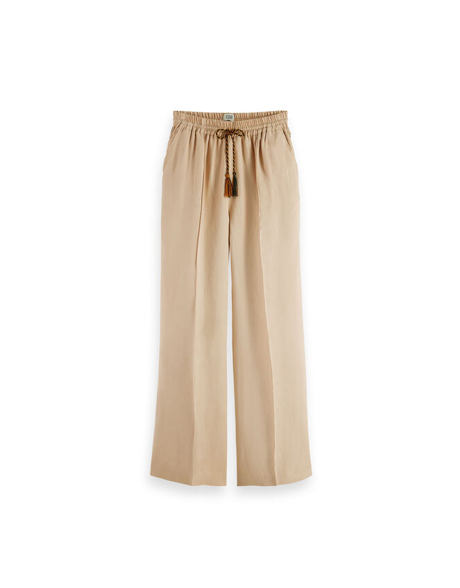 Scotch and Soda Hope High-Waisted Trousers Regular Length, Natural (NEUTRAL), large