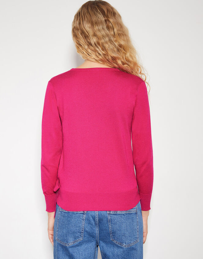 Riley Wrap Sweater, Pink (BRIGHT PINK), large