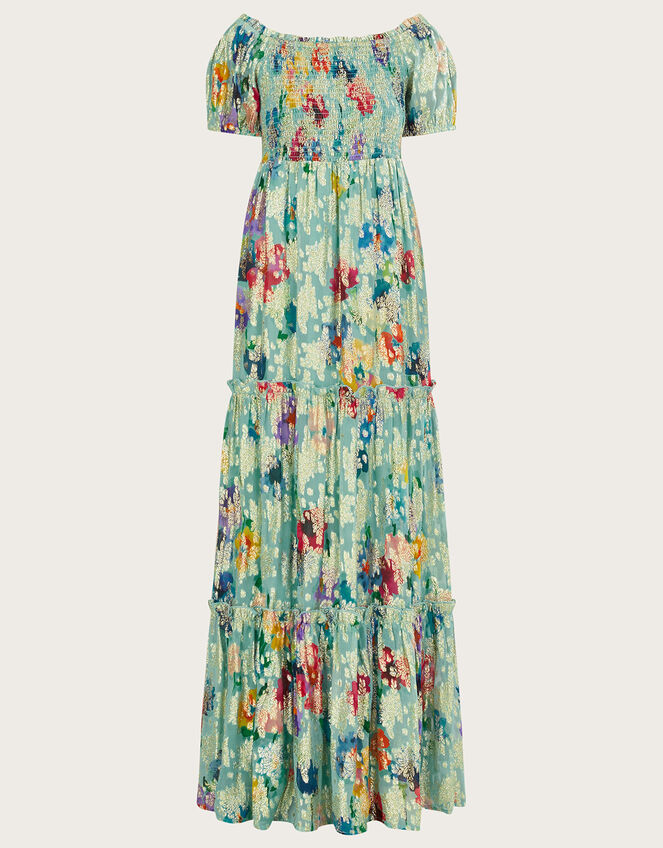 Mina Printed Maxi Dress, Green (SAGE), large
