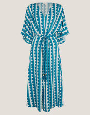 Indah Print Kaftan Dress, Blue (TURQUOISE), large